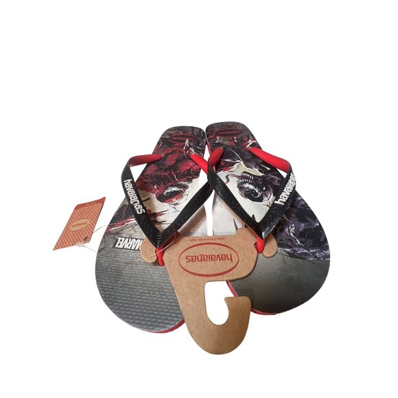 Marvel Venom Havaianas Flip Flops Size 13 Mens Black & Red Rubber Sandals - Picture 2 of 4